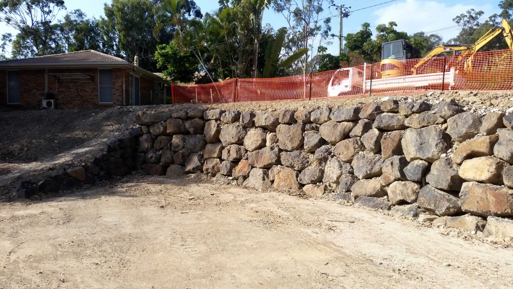 industrial commercial large size rock retaining walls gold coast